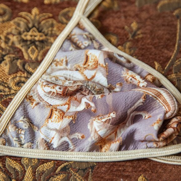 Mens Victorian Horses Print Gstring Handmade - Picture 5 of 6